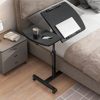 Rolling Bedside Tray Table with 90-Degree Top