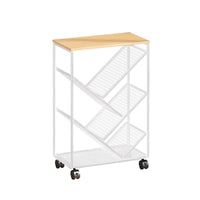 Compact Rolling Bookcase with Countertop Top