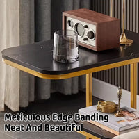 Two-Tier End Table with Marble Top Gold Frame
