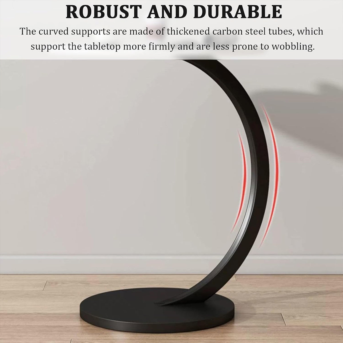 C-Shape Sofa Side Table with Steel Frame