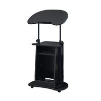 Rolling Side Table with Tilt Top and Lower Cabinet