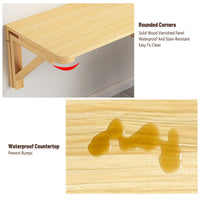 Wall-Mounted Pine Wood Folding Table