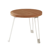 Cream Folding Round Table with Sturdy Steel Legs