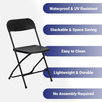 Folding Chair with Plastic Seat and Metal Frame