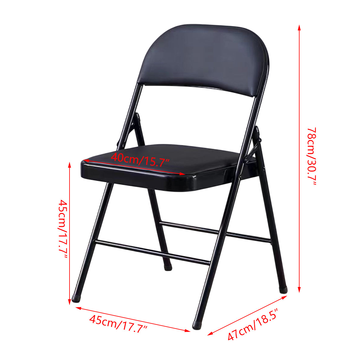 Set of 2 PU Leather Folding Spine Chairs