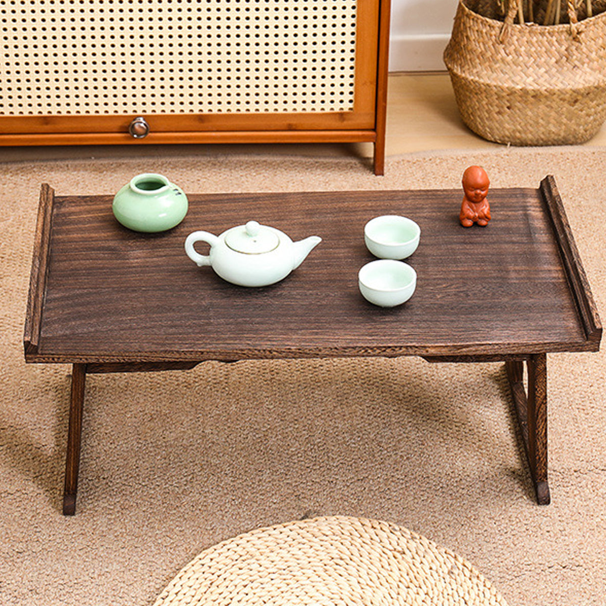 Paulownia Wood Tea Serving Table that Folds