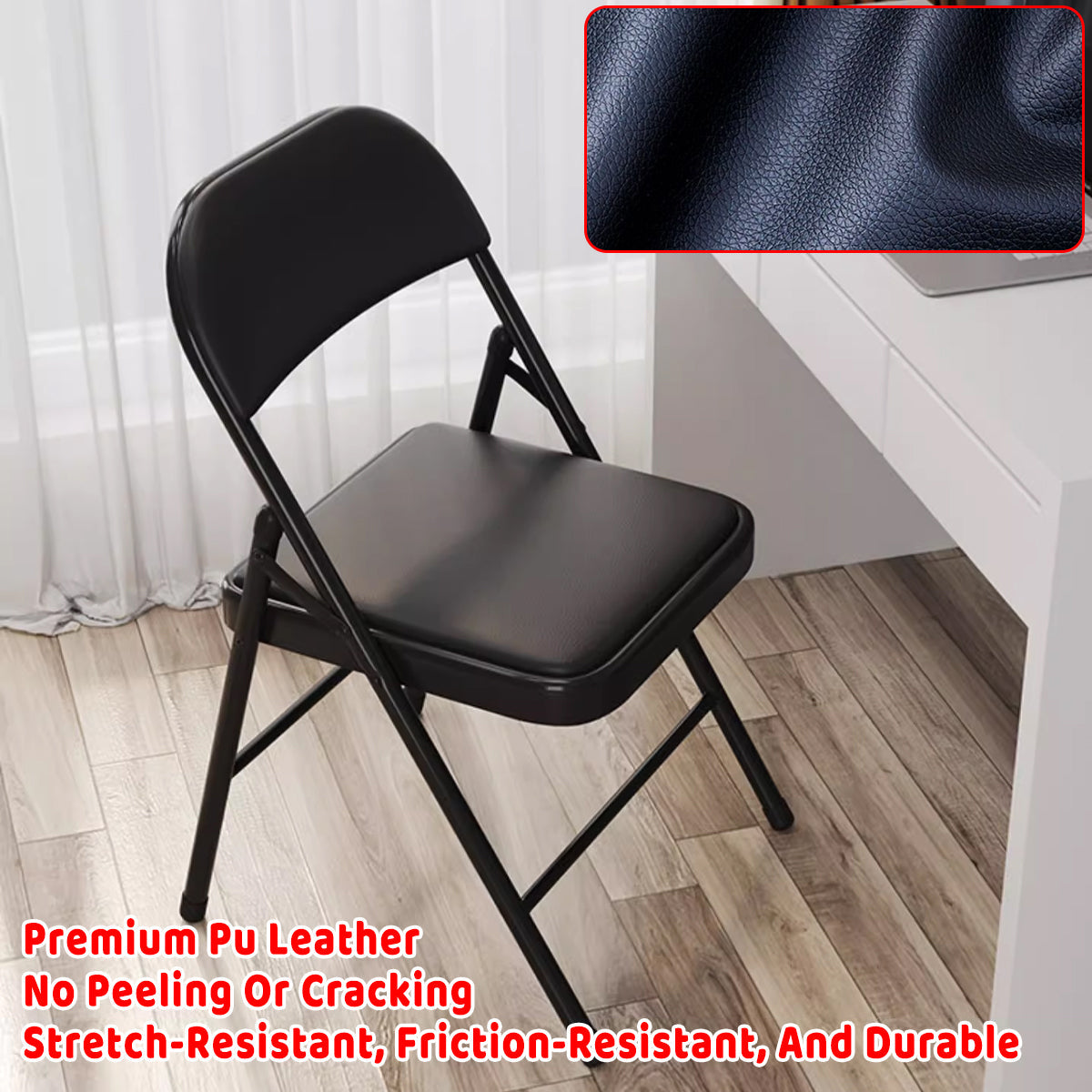 Set of 2 PU Leather Folding Spine Chairs