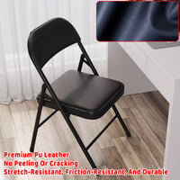 Set of 2 PU Leather Folding Spine Chairs