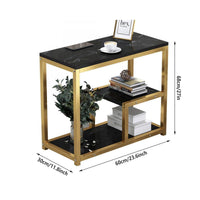 Marble Pattern Nesting Tables with Gold Frame