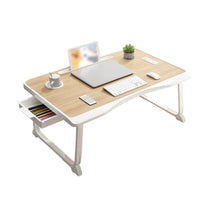 Folding Lap Tray Table with Drawer for Beds