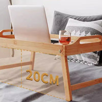 Bamboo Bed Tray Table with Legs and Card Slot