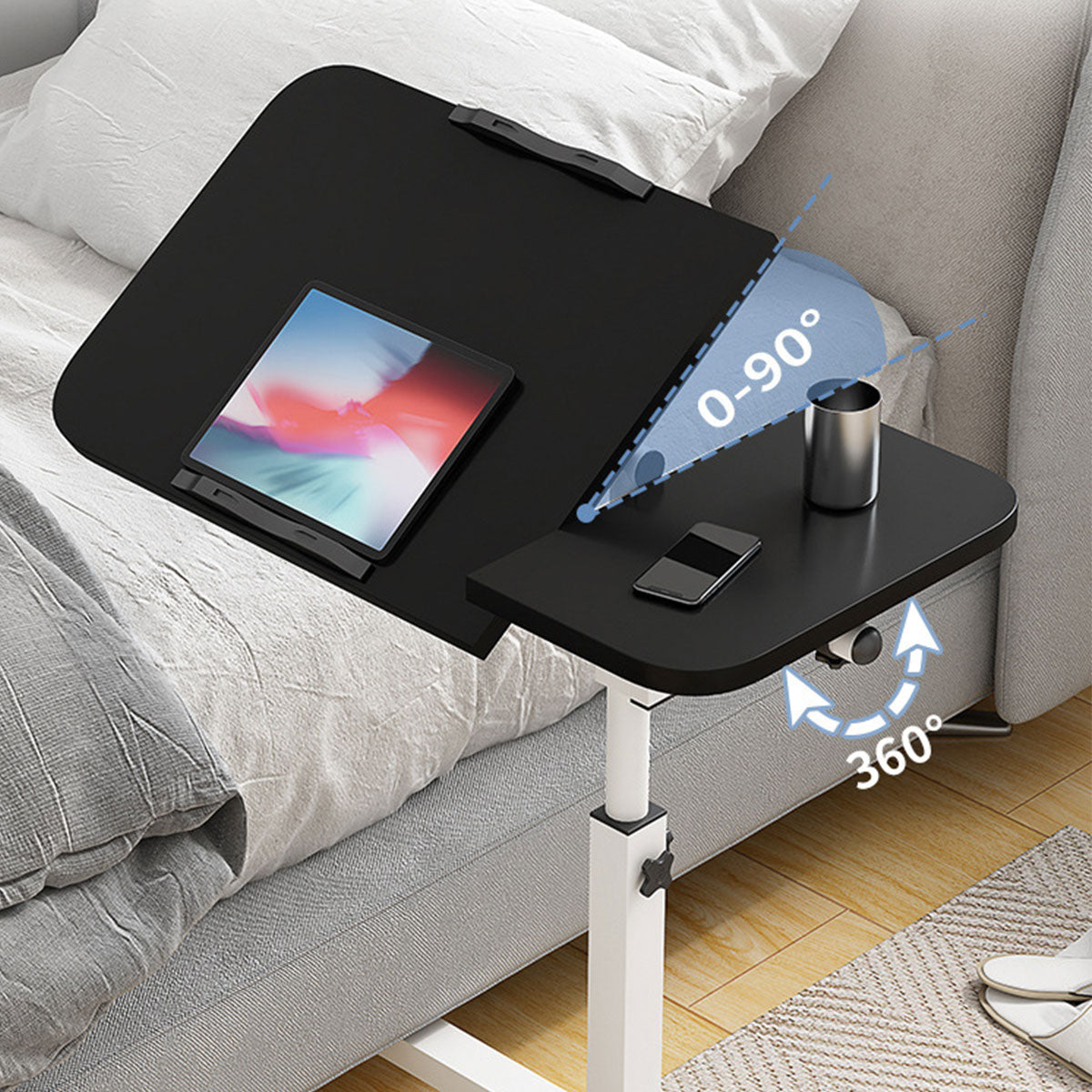 Folding Laptop Stand with Tilt Top and Bar
