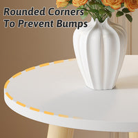 Nordic 2-Tier Round Side Table with Wood Legs