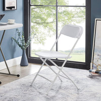 Folding Chair with Plastic Seat and Metal Frame