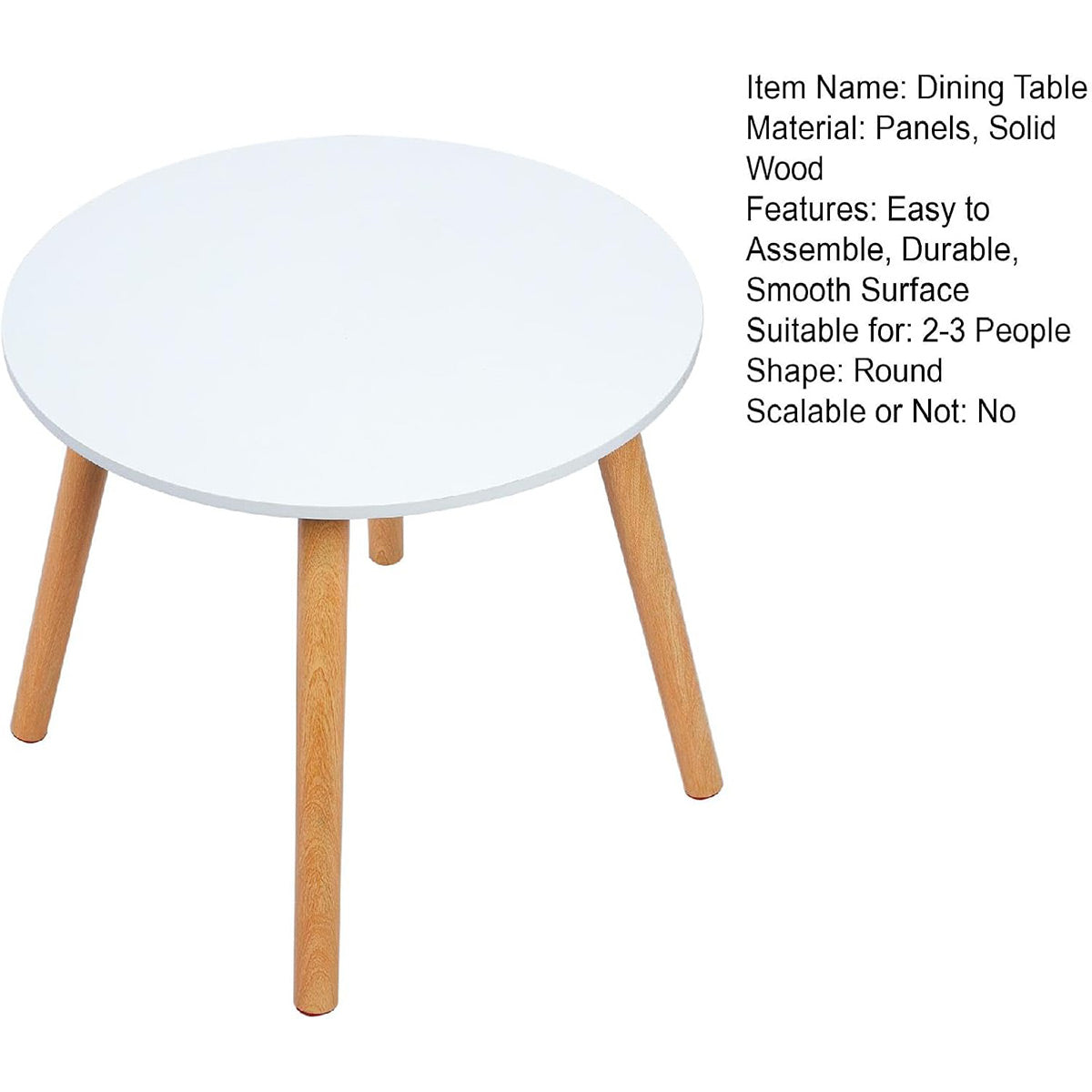 Round Solid Wood Side Table 40x30cm