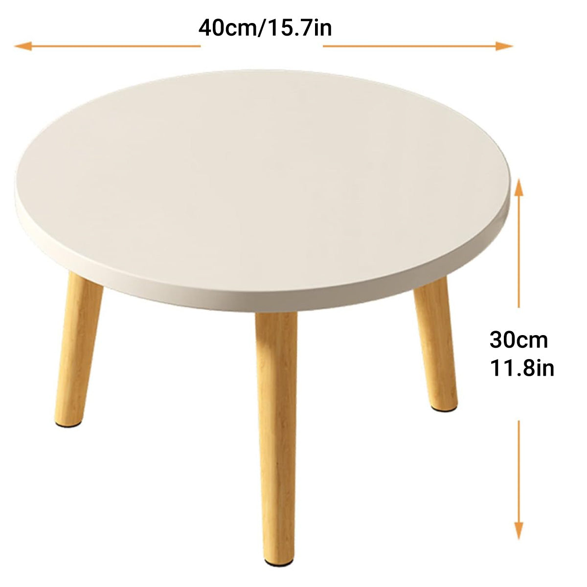 Round Solid Wood Side Table 40x30cm