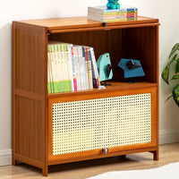 Lattice Front Storage Cabinet with Flip Doors