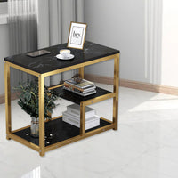 Marble Pattern Nesting Tables with Gold Frame
