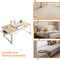 Folding Lap Tray Table with Drawer for Beds