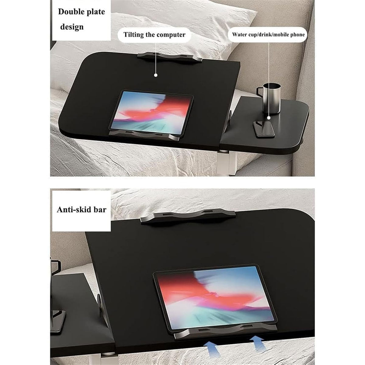 Folding Laptop Stand with Tilt Top and Bar