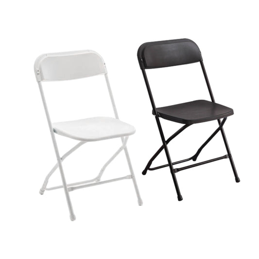 Folding Chair with Plastic Seat and Metal Frame