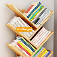 Tree-Inspired Wood Bookcase with 8 Layered Shelves