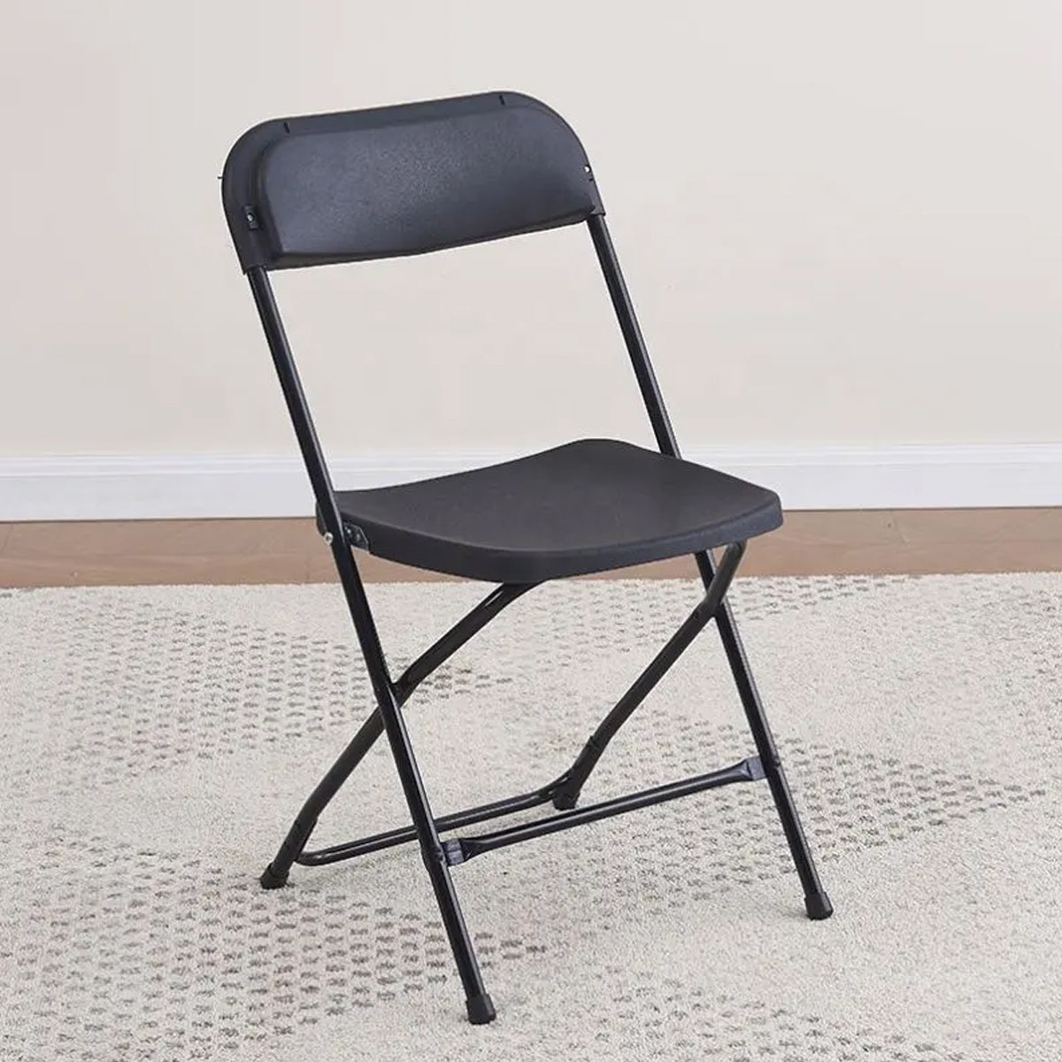 Folding Chair with Plastic Seat and Metal Frame