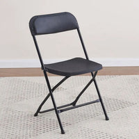 Folding Chair with Plastic Seat and Metal Frame