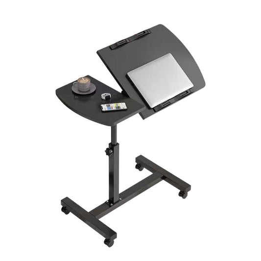 Rolling Bedside Tray Table with 90-Degree Top