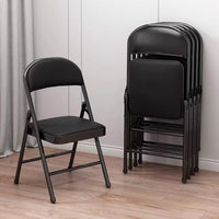 Set of 2 PU Leather Folding Spine Chairs