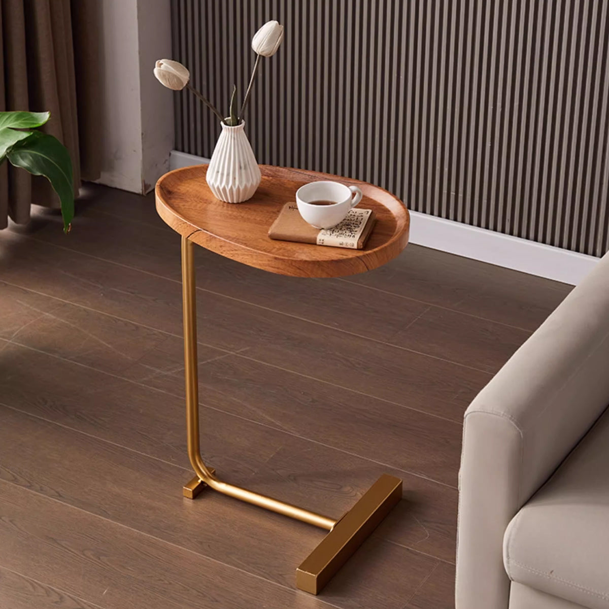Compact MDF Side Table on Iron Legs