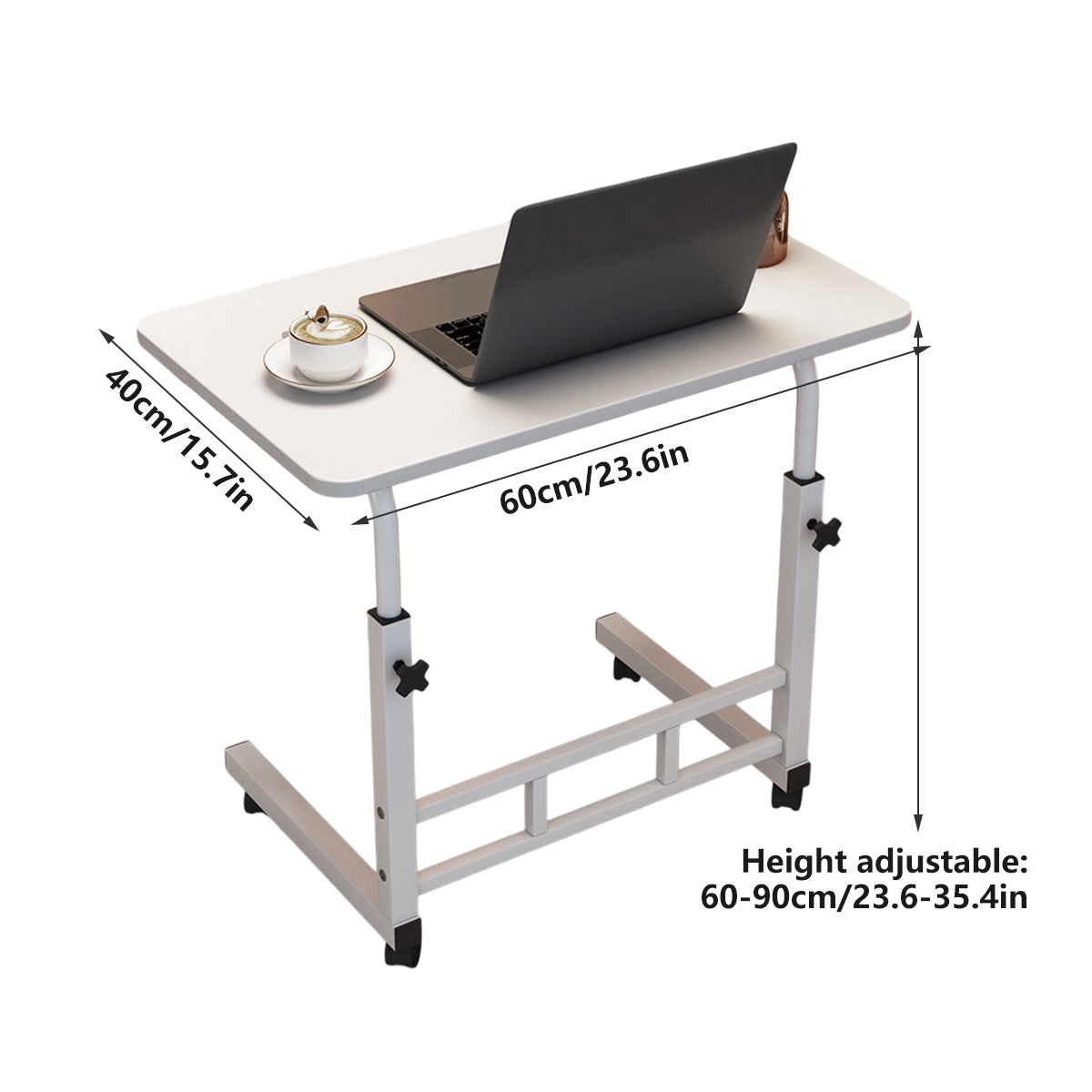 Rolling Laptop Cart 60-90cm with Tilt Surface