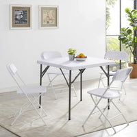Folding Chair with Plastic Seat and Metal Frame