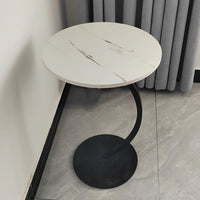 C-Shape Sofa Side Table with Steel Frame