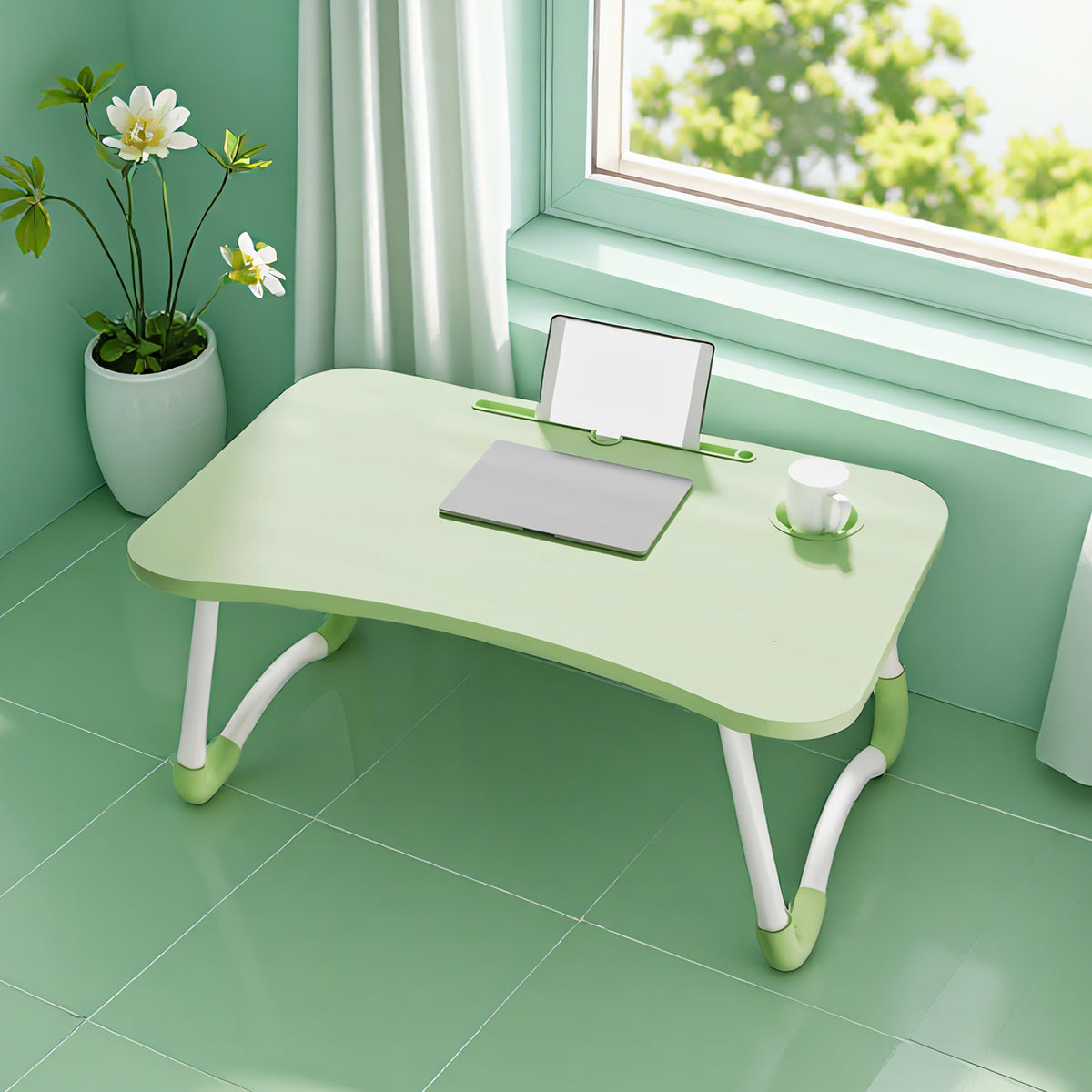 Folding Green Bedside Tray with Board Build