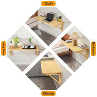 Wall-Mounted Pine Wood Folding Table