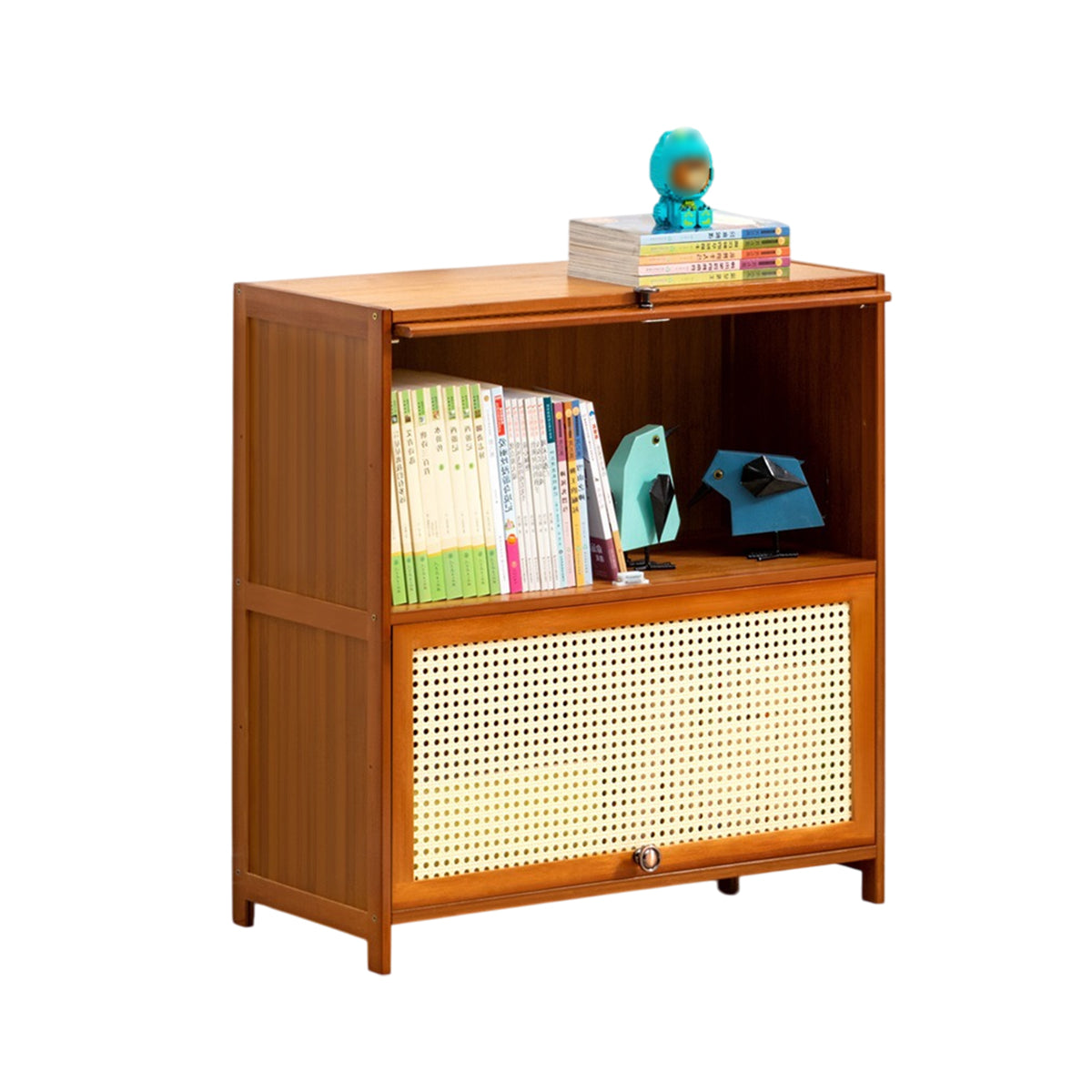 Lattice Front Storage Cabinet with Flip Doors