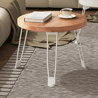 Cream Folding Round Table with Sturdy Steel Legs
