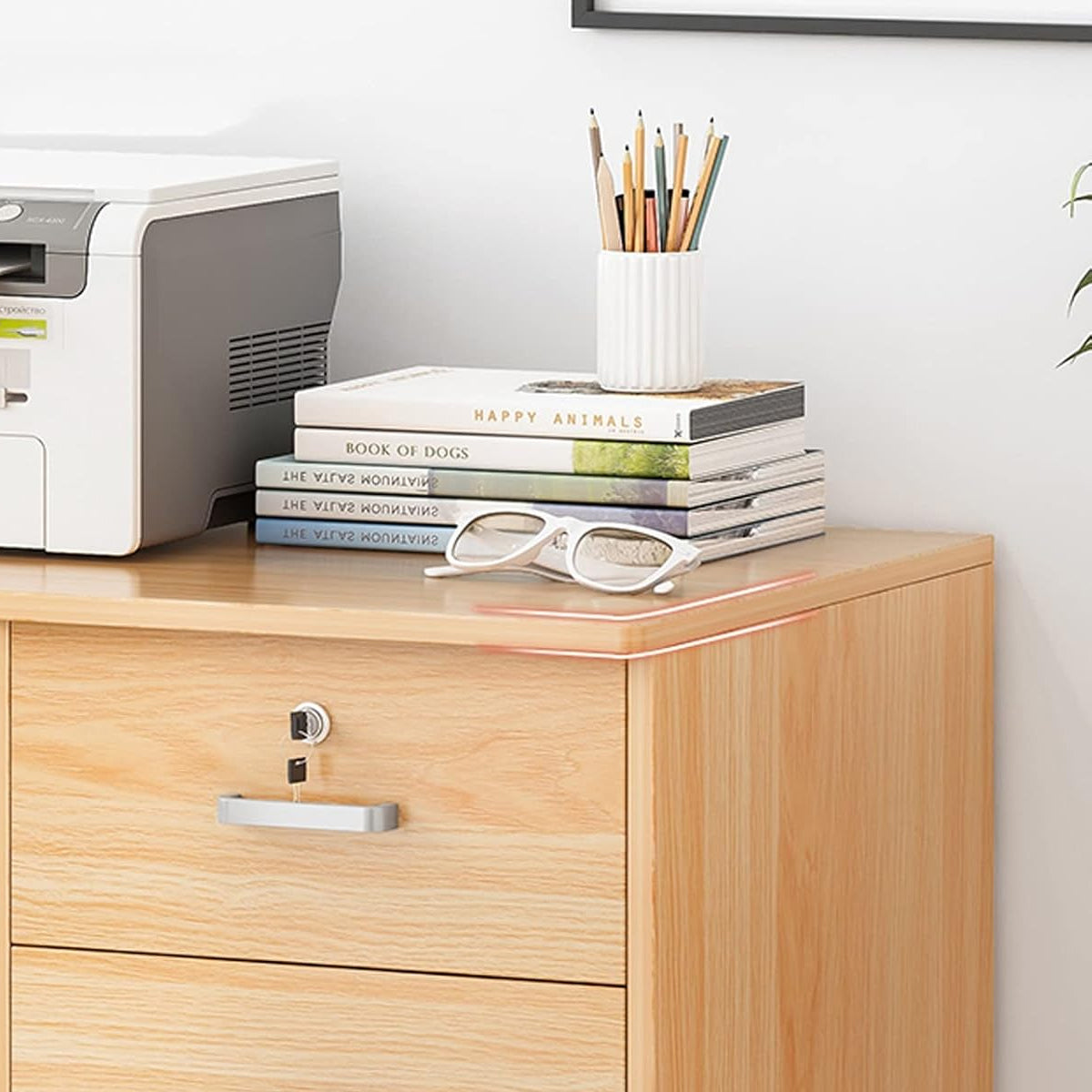 Rolling 23-Inch Cabinet with Locking Drawers