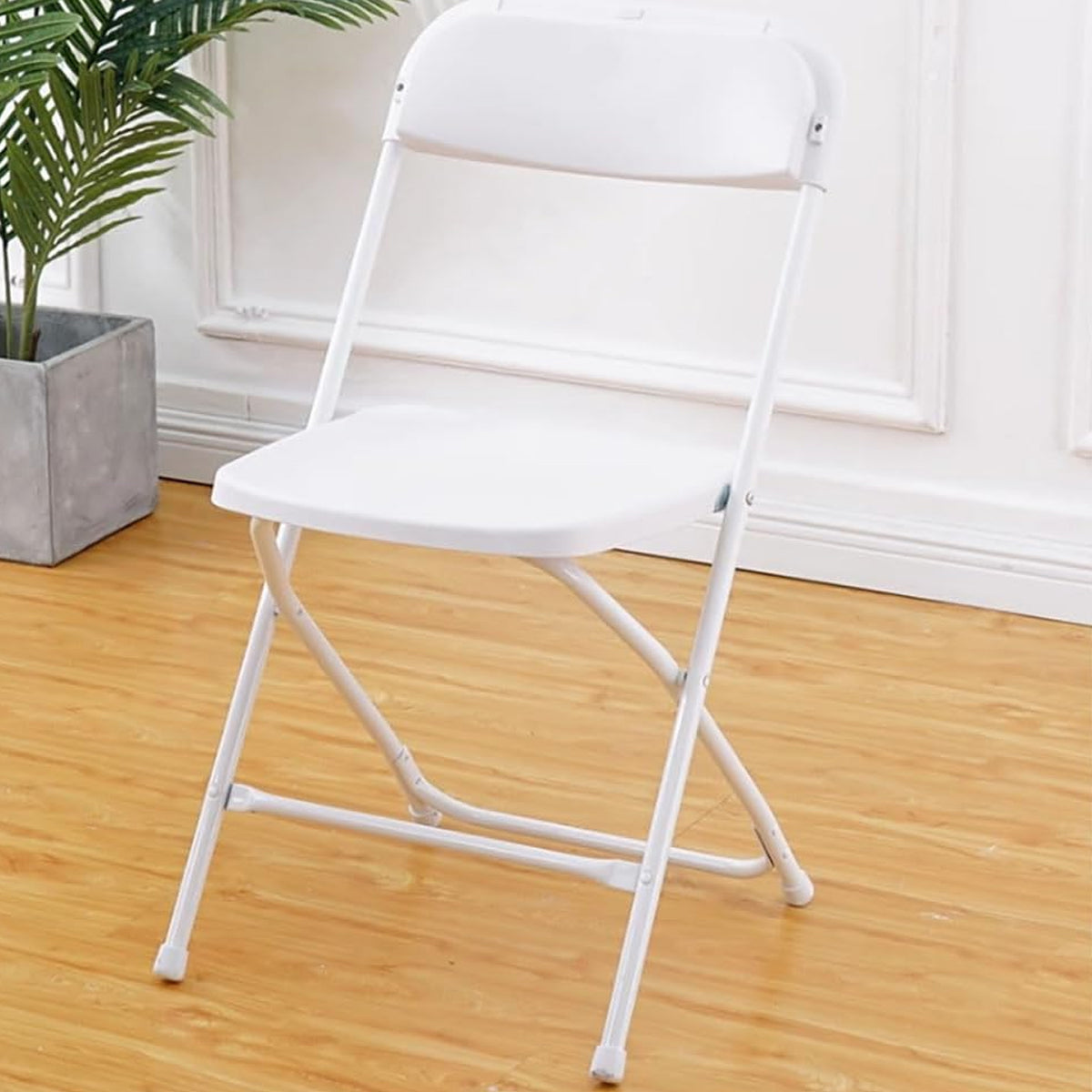 Folding Chair with Plastic Seat and Metal Frame