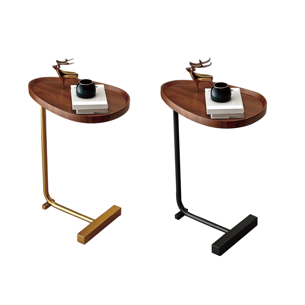 Compact MDF Side Table on Iron Legs
