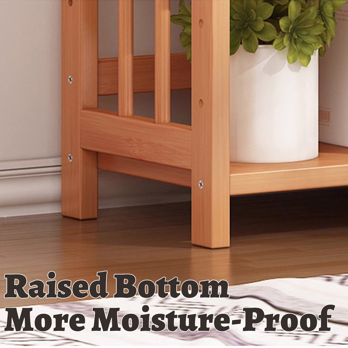 Bamboo 3-Tier Display Shelf for Living Rooms