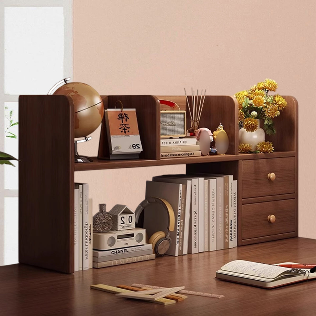 Solid Wood Desk Riser 23.6 Inch with Two Tiers