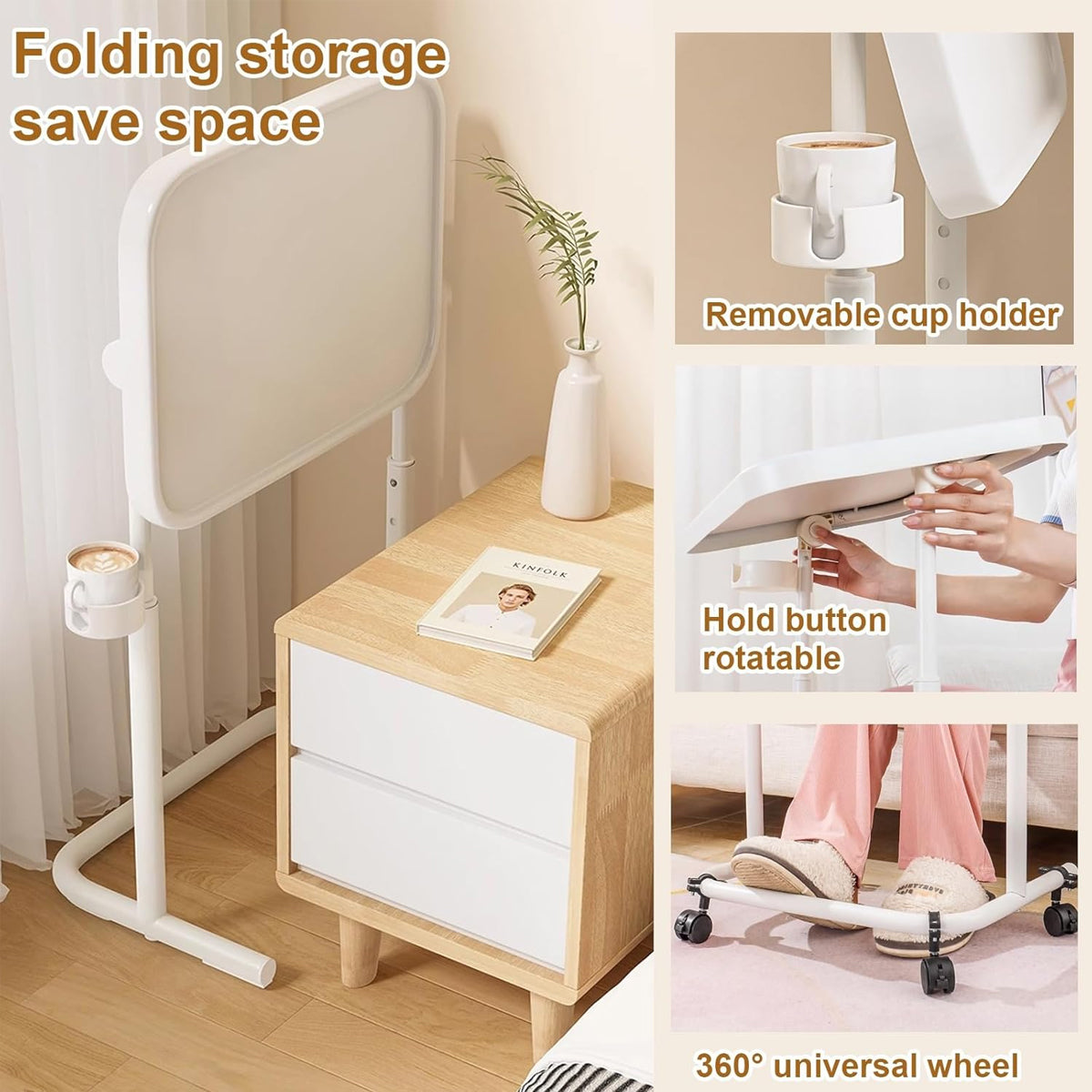 Rolling Laptop Cart with Three Heights Tilt
