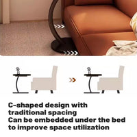 C-Shape Sofa Side Table with Steel Frame