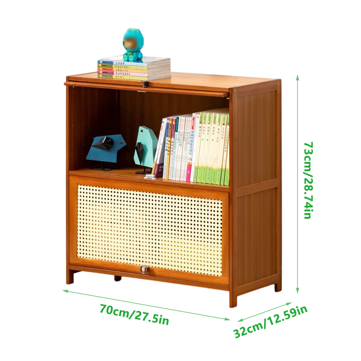 Lattice Front Storage Cabinet with Flip Doors