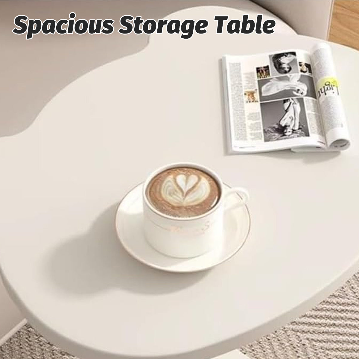 Embedded Sofa Side Table with Rolling Wheels
