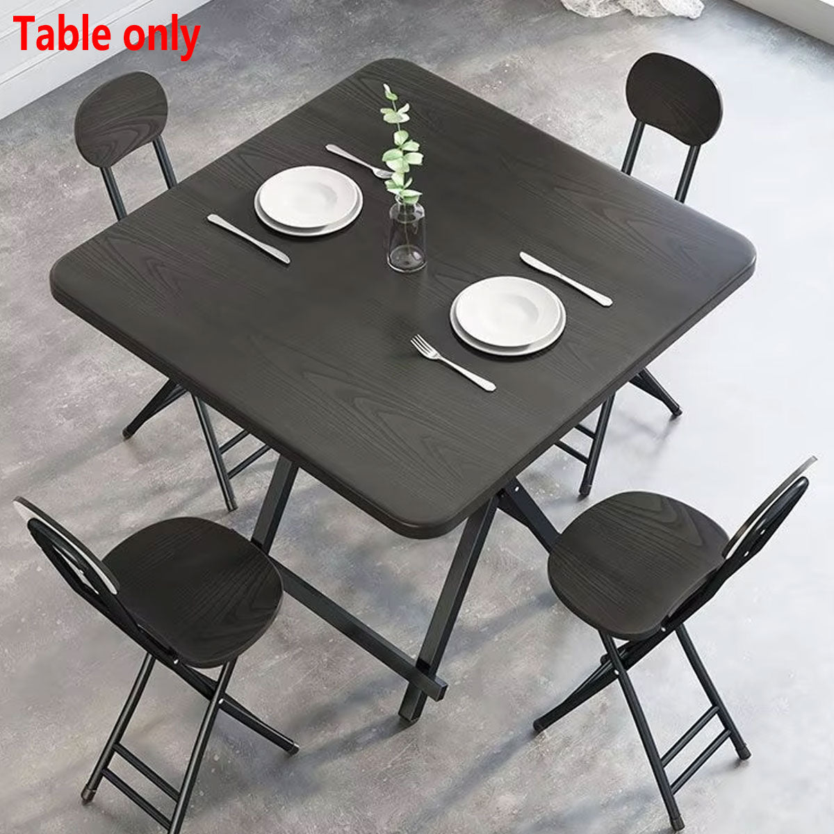 Folding Dining Table with Wood Top and X-Frame