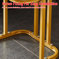 Two-Tier End Table with Marble Top Gold Frame