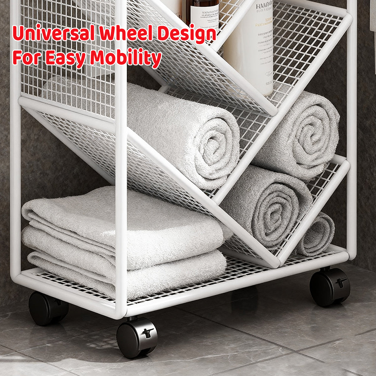 Compact Rolling Bookcase with Countertop Top
